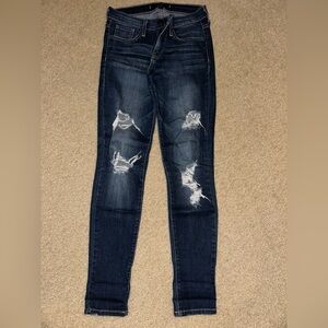 Flying Monkey Dark Blue Distressed Skinny Jeans